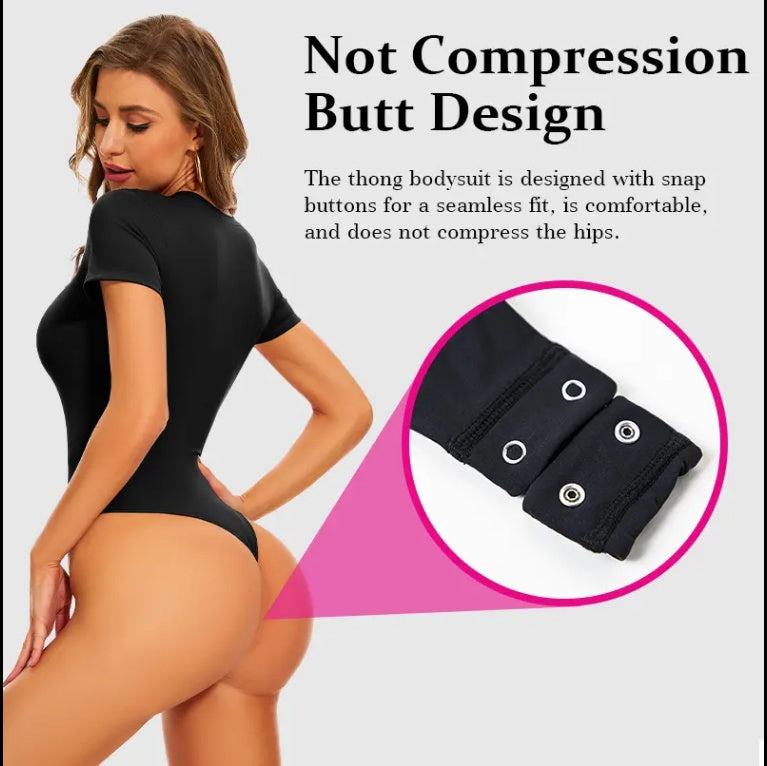Shapewear Crew Neck Short Sleeve Bodysuit
