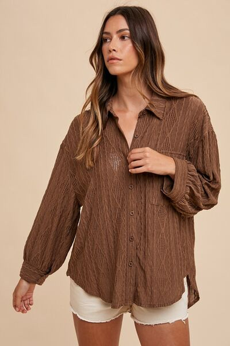 Button down Drop Shoulder Shirt
