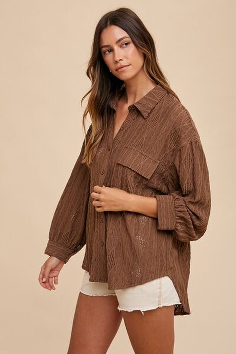 Button down Drop Shoulder Shirt