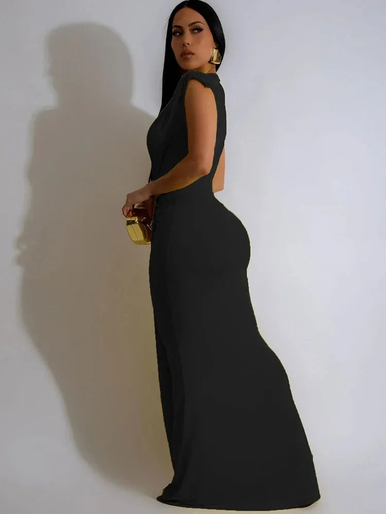 Elegant Ruched Bodycon Maxi Dresses for Women