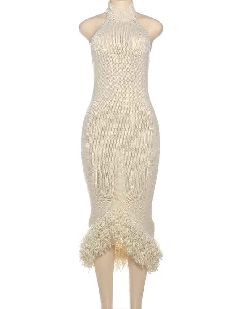 Puss Knit Backless Dress