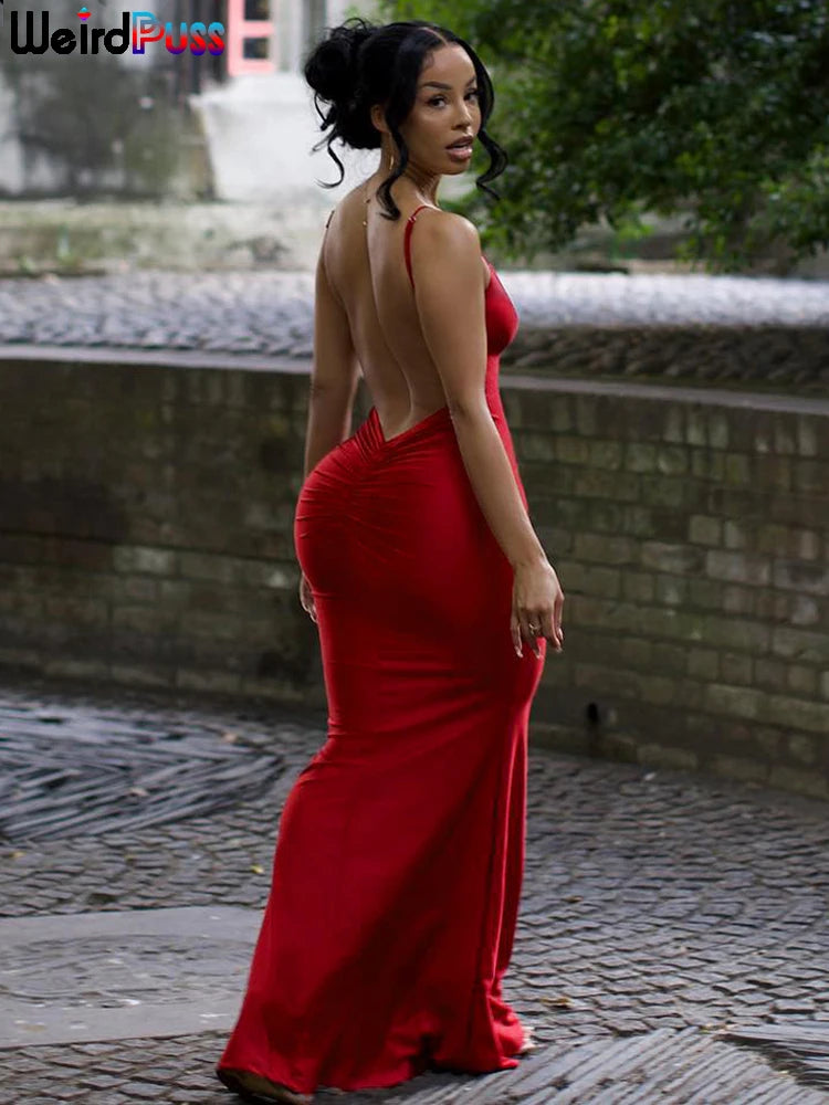 Elegant Coquette V-Neck Maxi Dress