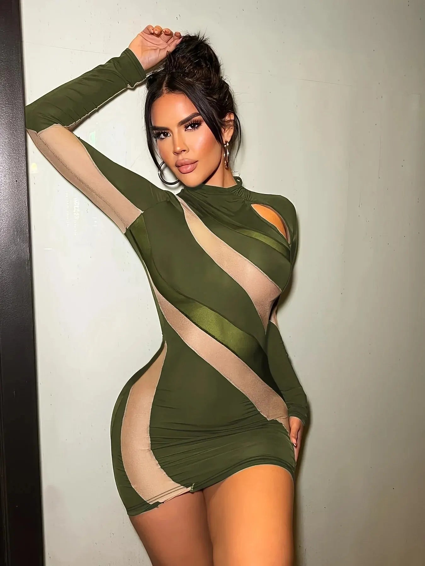 Dulzura Women Bodycon Long Sleeve Mini Dress
