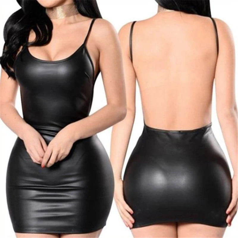 Sculpted Silhouette Latex Dress