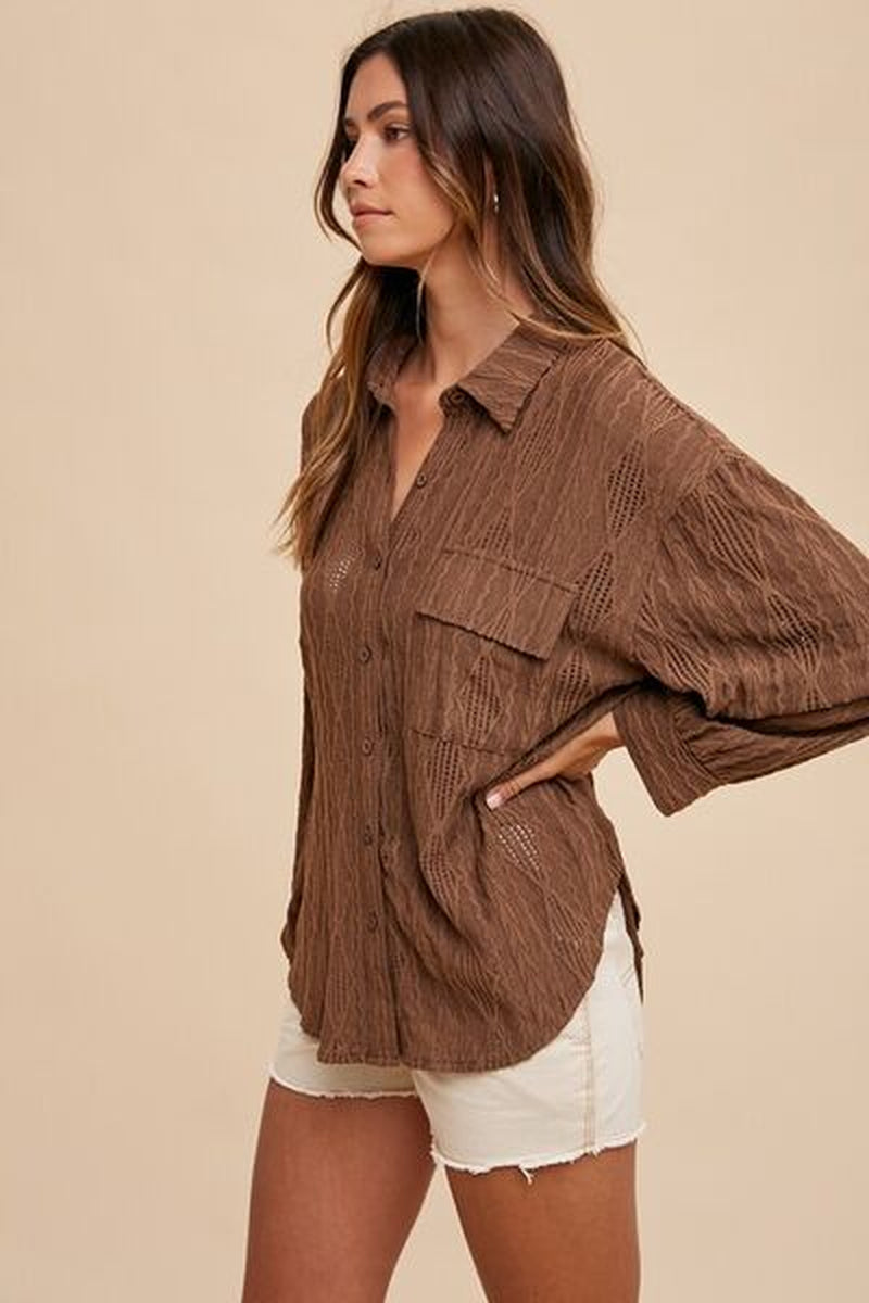 Button down Drop Shoulder Shirt