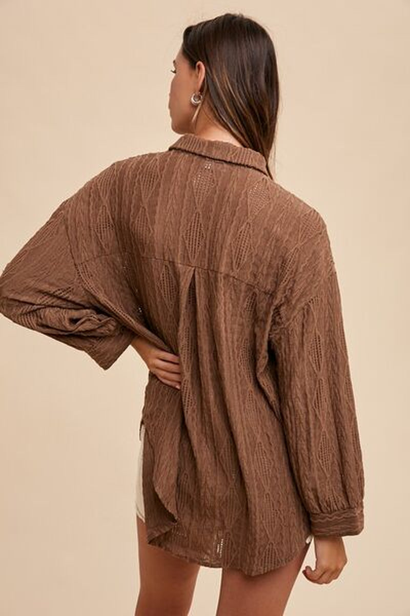 Button down Drop Shoulder Shirt