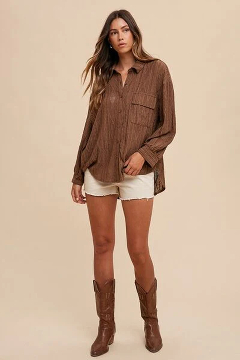 Button down Drop Shoulder Shirt