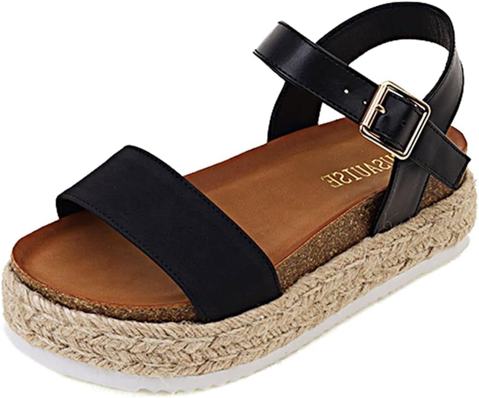 Womens Platform Sandals Strappy Wedge Sandals Comfortable Espadrilles Shoes