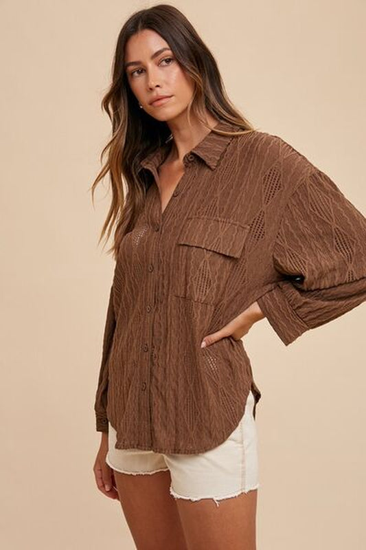 Button down Drop Shoulder Shirt