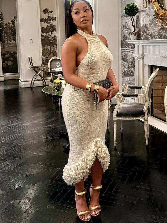 Puss Knit Backless Dress