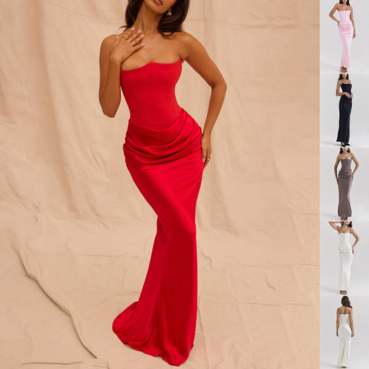 Slim Tube Top Backless Dress